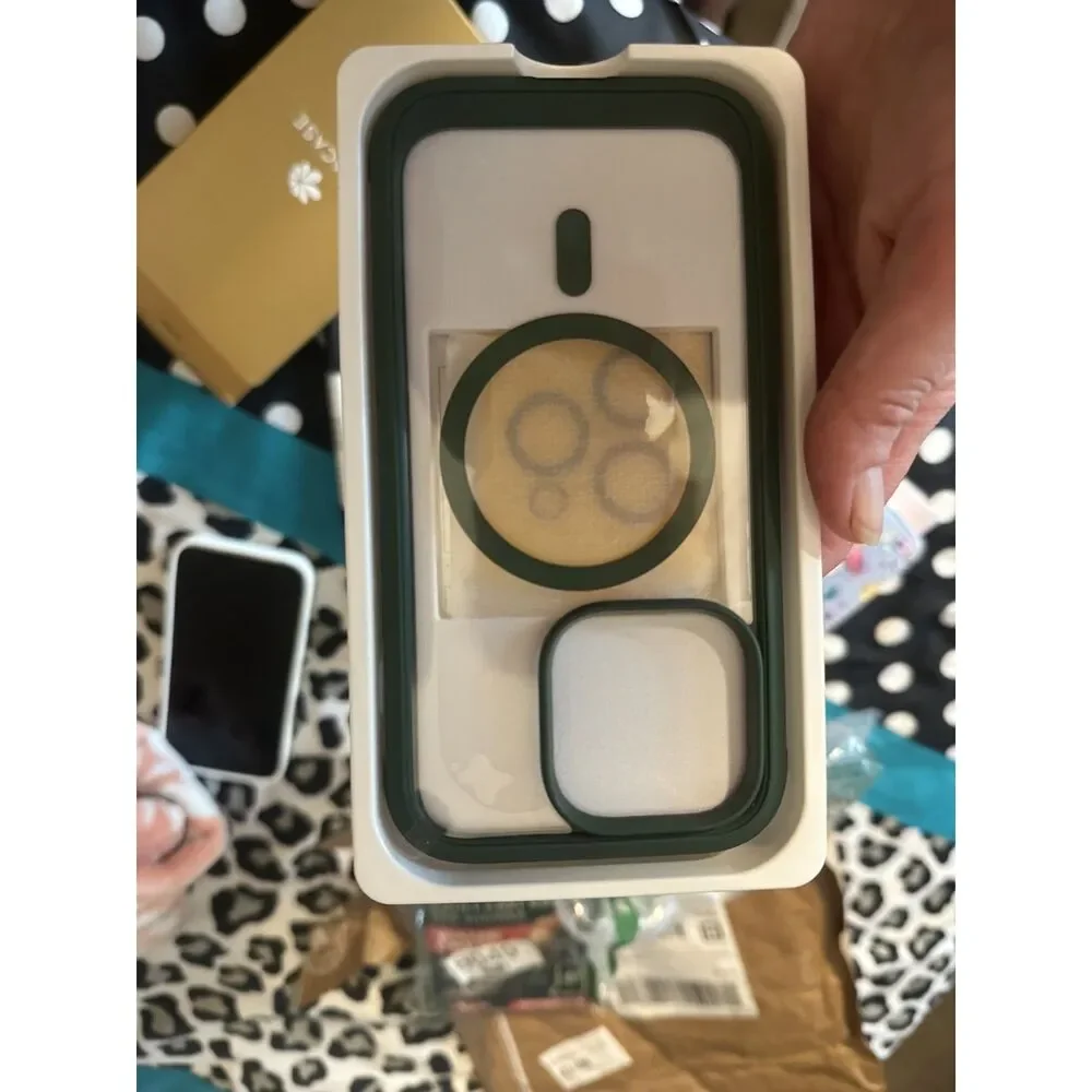 Miracase iPhone 14 Magnetic Case Acacia Green Built-In Screen Protector MagSafe